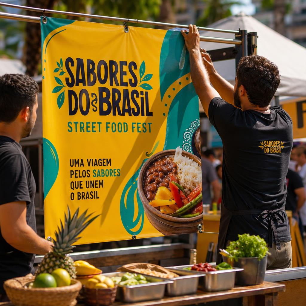 Placas, banners e pôsteres